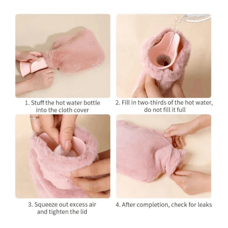 กระเป๋าน้ำร้อน พร้อมปลอกผ้านุ่ม ขนาด 2000 ML ABLOOM สีเทา_5